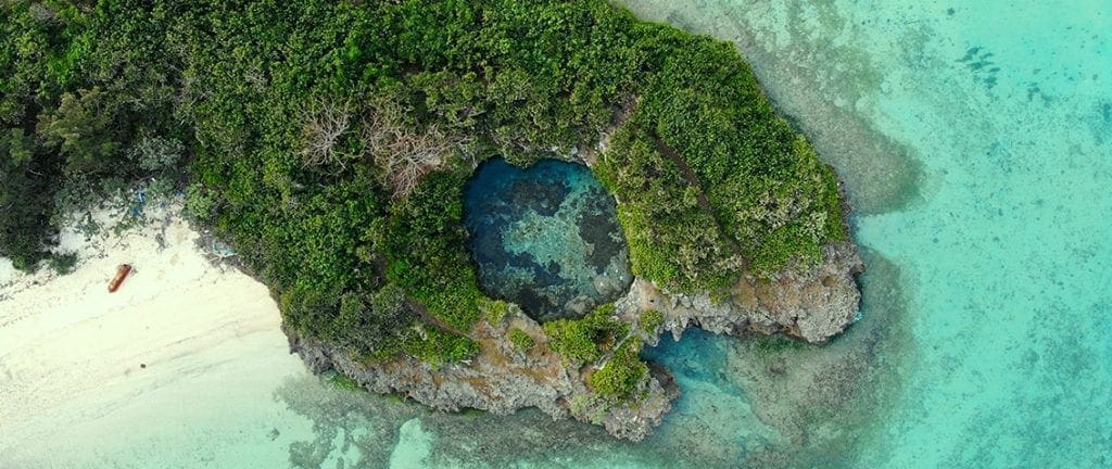 Miyakojima beach aerial view