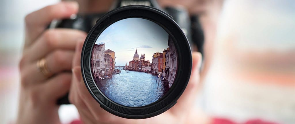 Taking picture in gondola on Venice