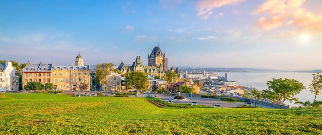 Skyline of Quebec city in Canada