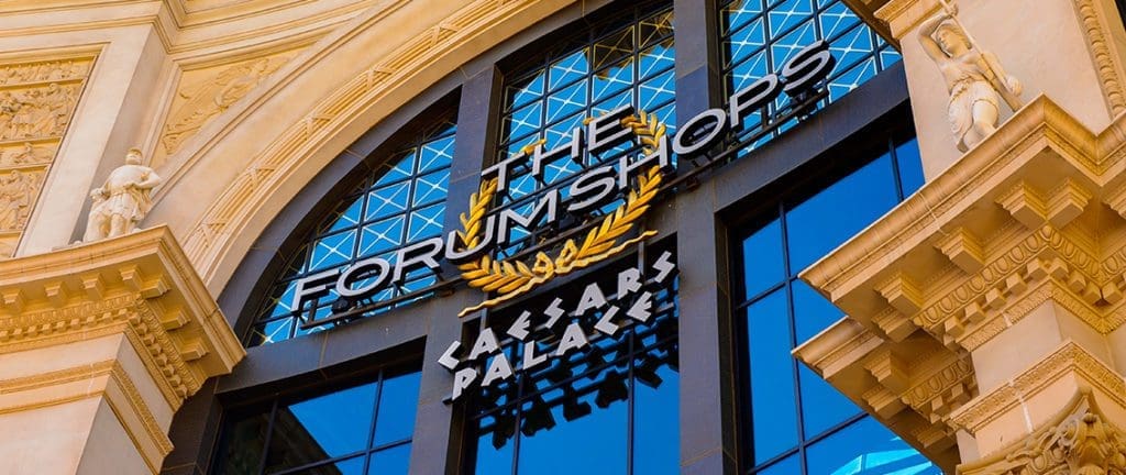 The entrance of The Forum Shops at Caesars Palace in LAs vegas