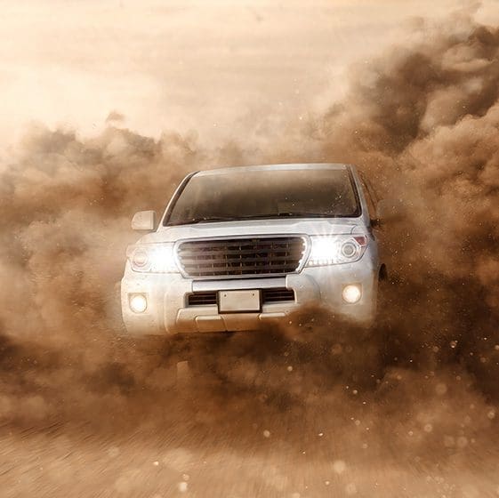 Cool 4x4 making a dust cloud