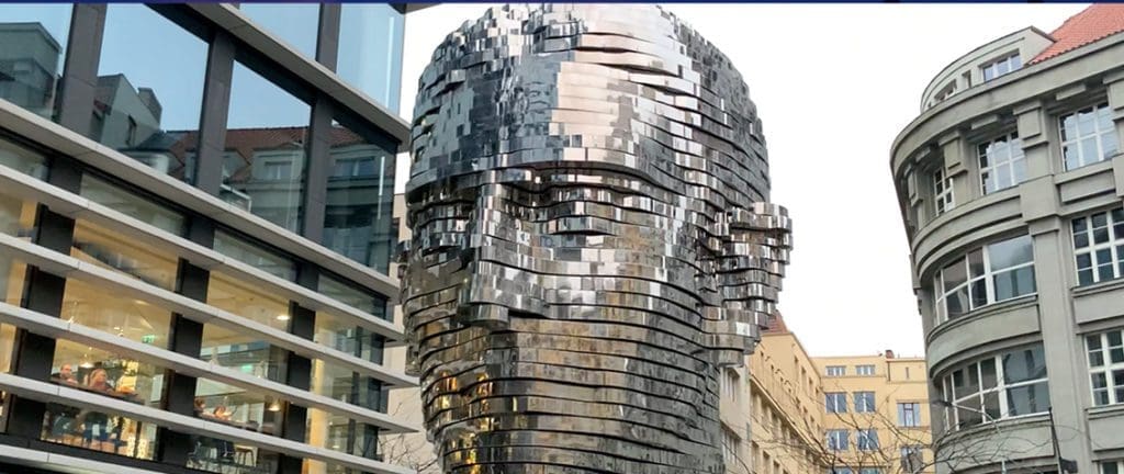 Head of Franz Kafka Statue