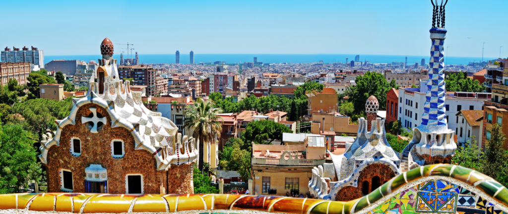view of Park Güell in Barcelona 