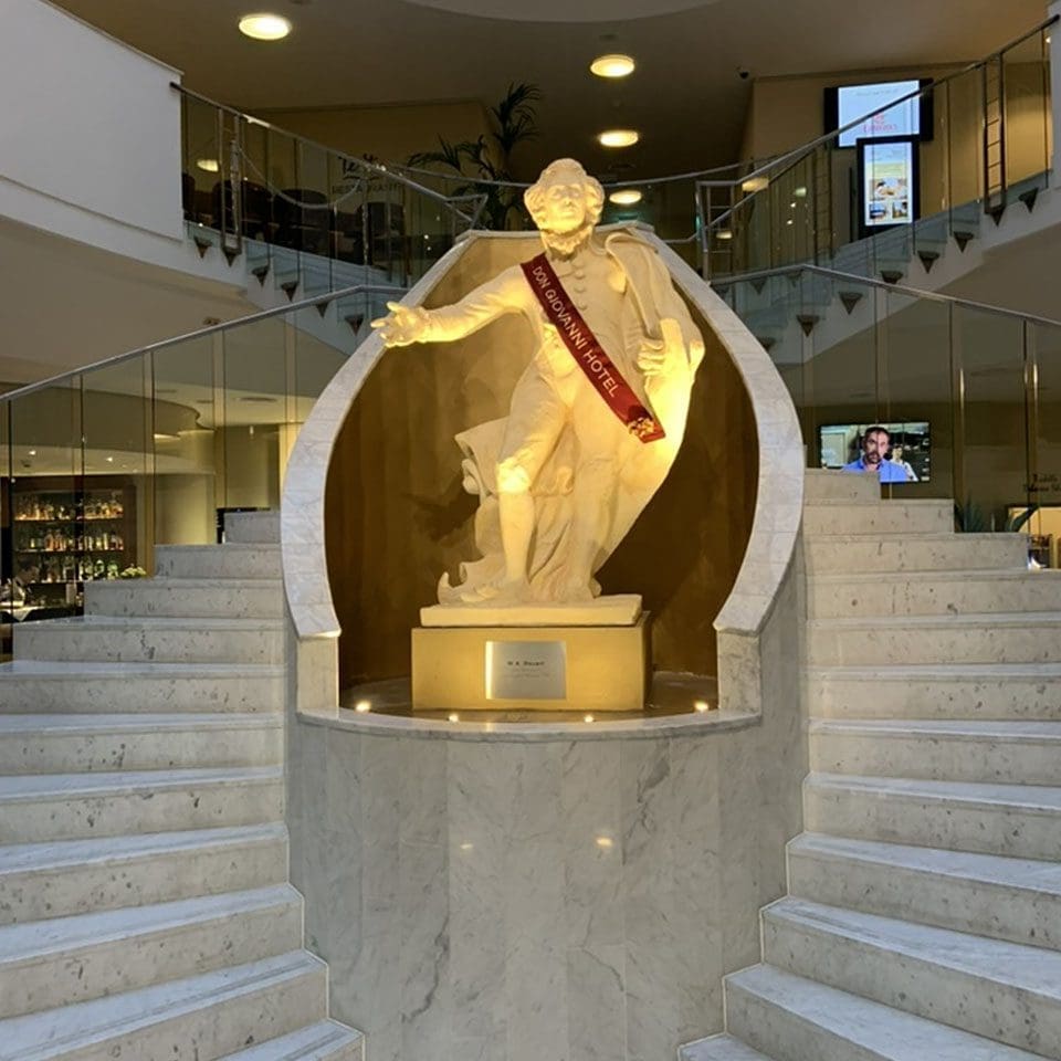 Don Giovanni hotel stairs in the lobby