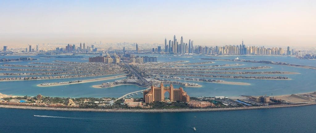 The Palm artificial islands with the amazing Atlantis hotel in the front