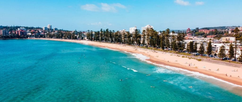 Manly Beach of Sydney, a picturesque coastal paradise with golden sands