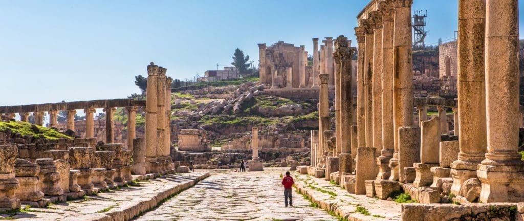 Ruins of Jerash, ancient Roman town in Jordan.
