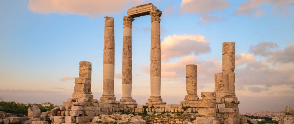 Temple of Hercules located on Amman Citadel in Amman