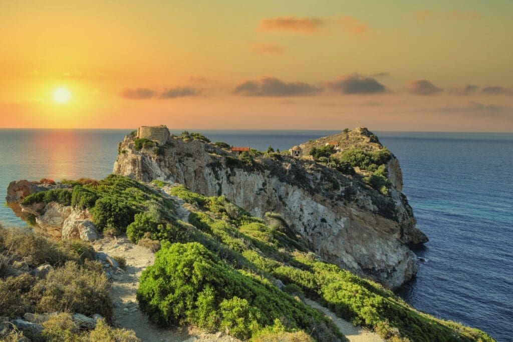 Byzantine castle of Skiathos island built on a cliff