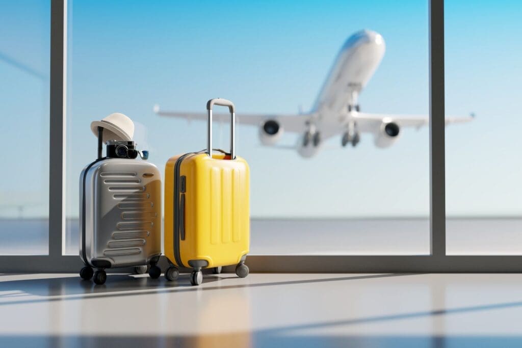 Carry-on luggage at airport.