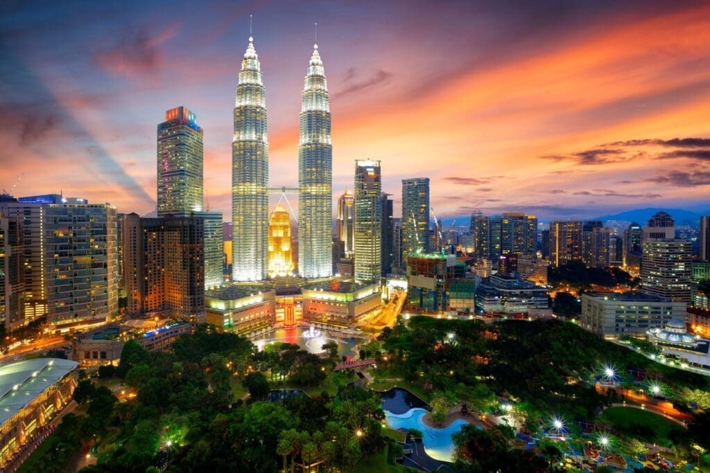 Kuala Lumpur skyline at twilight