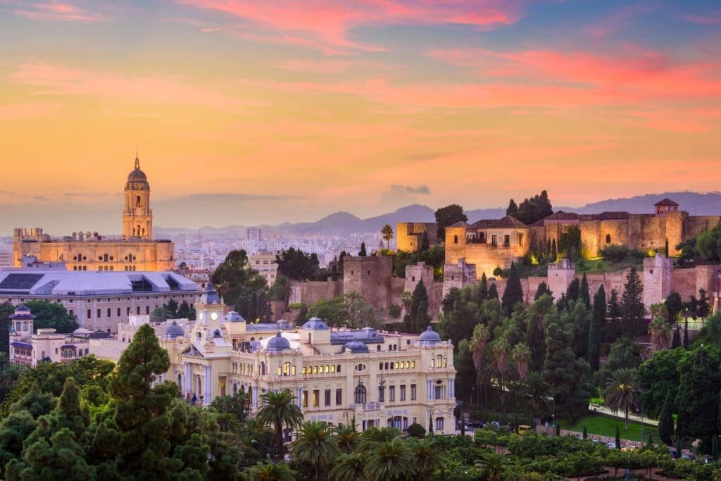 Malaga, Spain Old Town Skyline